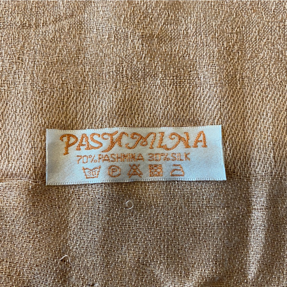 Pashmina Tan Fringe Wrap Scarf - Picture 4 of 7